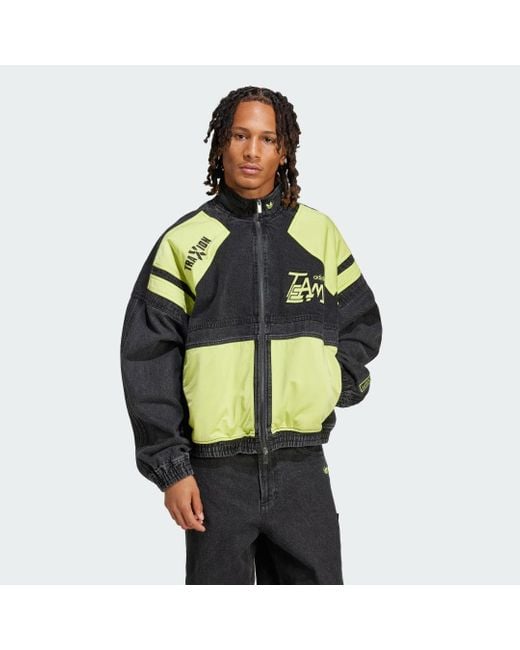 Adidas Green Adilenium Season 2 Moto Denim Jacket for men