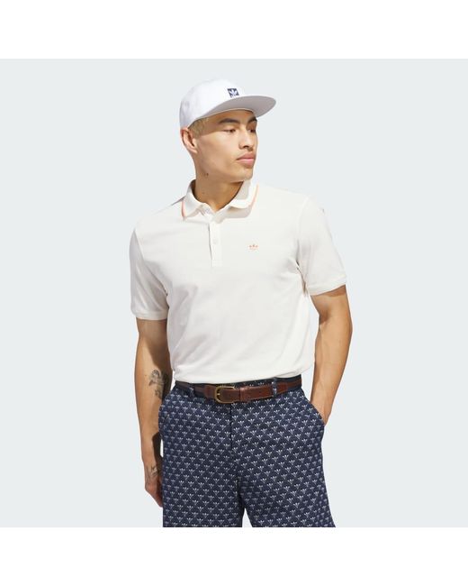Adidas White Originals Twistknit Trefoil Polo Shirt for men