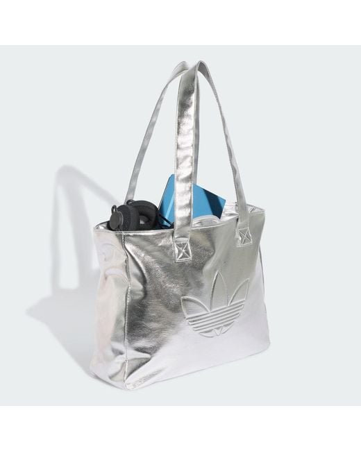 Adidas Gray Shopper Metallic Pu Bag