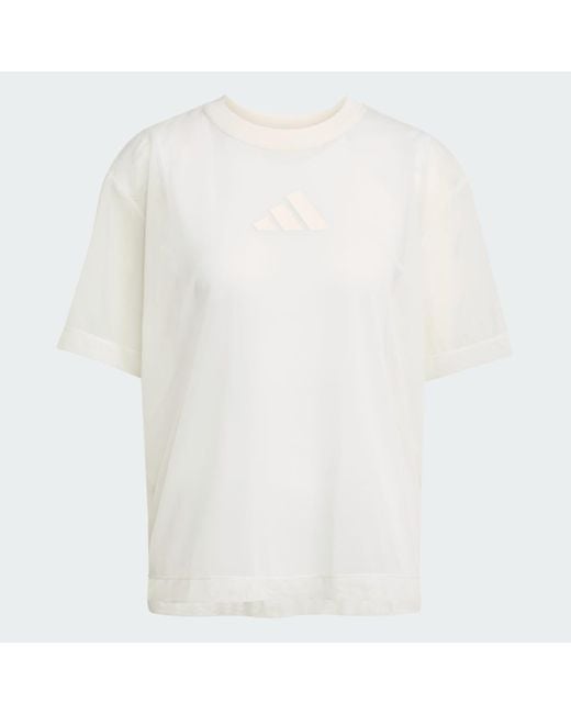 Adidas White ALL SZN SOFT LUX MESH T-SHIRT