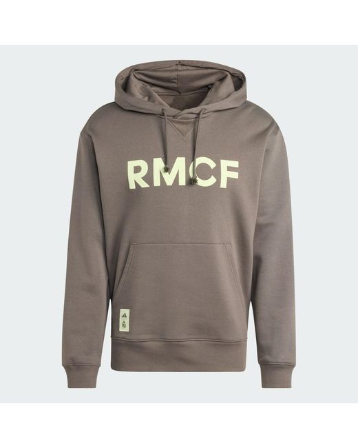 Adidas Gray Real Madrid Seasonal Hoodie for men