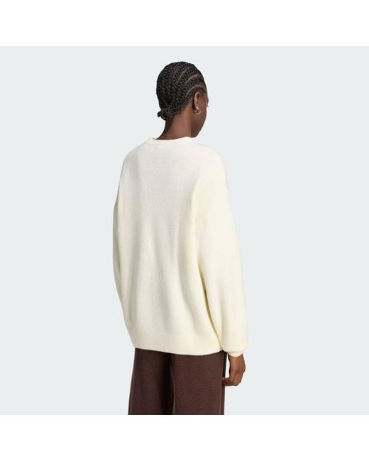 Adidas White Originals Athl Dept Knitted Sweatshirt