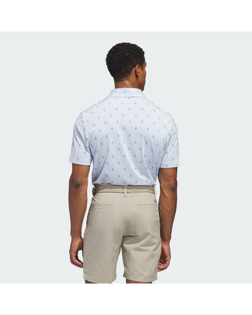 Adidas Blue Ultimate365 Essence Print Climacool Polo Shirt for men