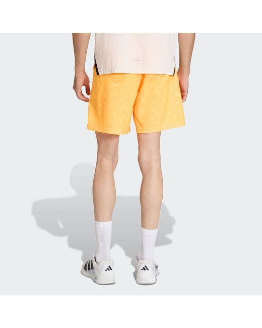 Adidas Orange Workout Essentials Brandlove Woven Short for men