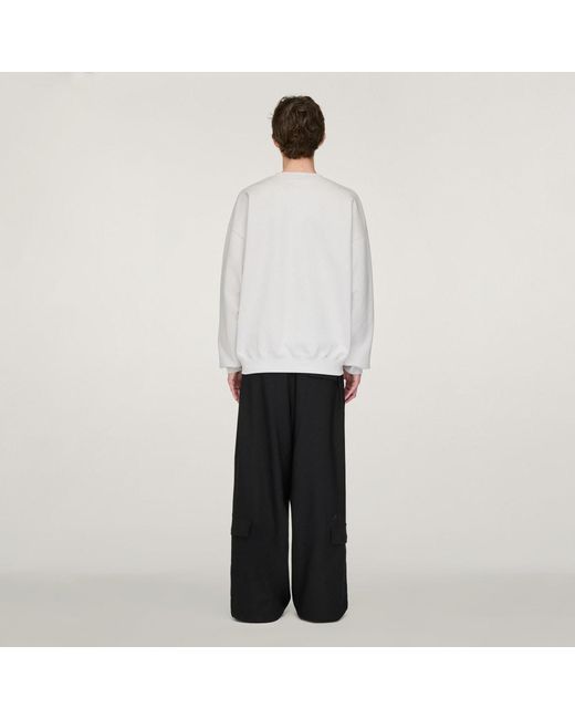 Adidas White Y-3 Sport Uniform Straight Leg Trousers for men