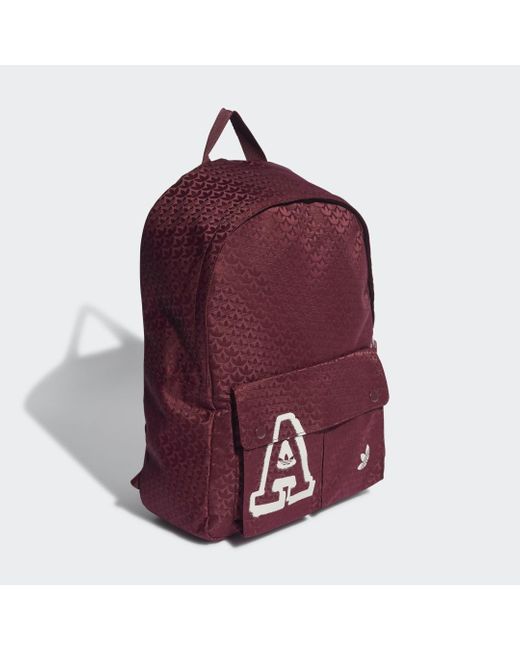 Adidas Red Trefoil Jacquard Monogram Backpack