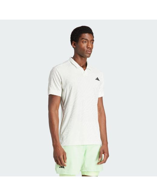 Adidas White Tennis Airchill Pro Freelift Polo Shirt for men