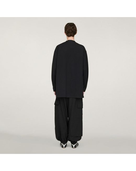 Adidas Black Y-3 Sport Uniform Cuffed Cargo Trousers for men