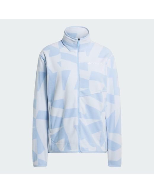 Adidas Blue Terrex Multi Printed Full-Zip Fleece Jacket