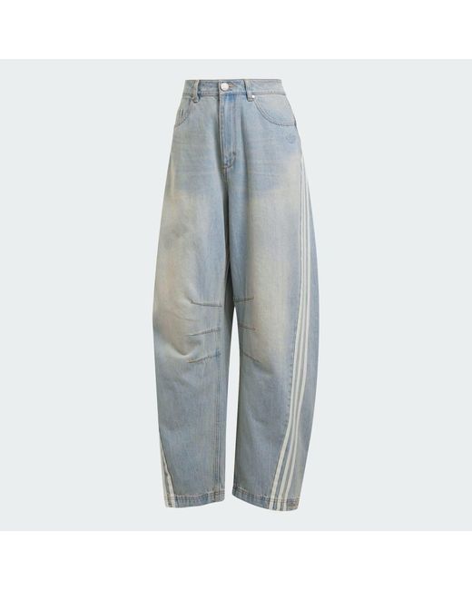 Adidas Blue Adilenium Barrel Leg Denim Pants