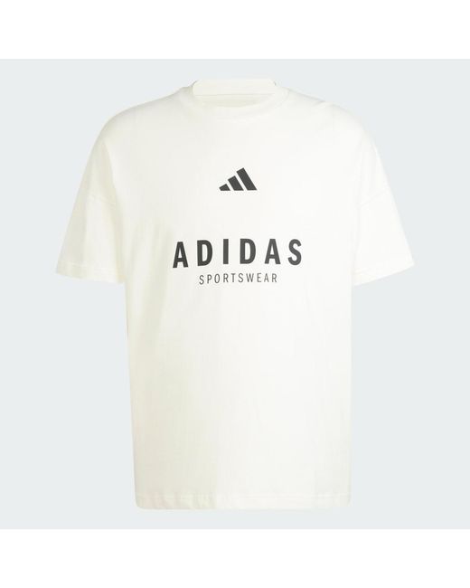 Adidas White All Szn Graphic Tee for men