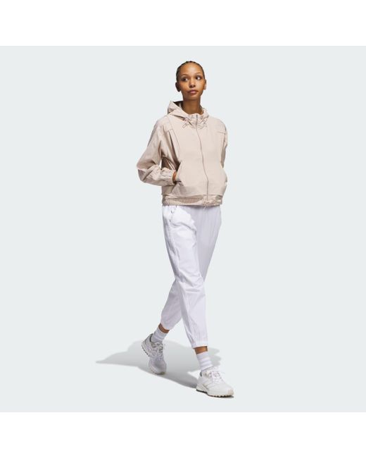 Felpa Con Cappuccio Beyond Full-Zip di Adidas in Natural