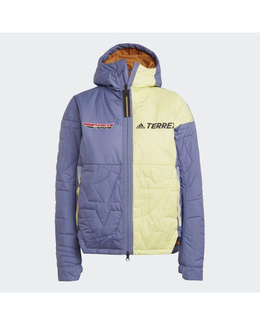 Adidas Blue Terrex Myshelter Primaloft Hooded Padded Jacket