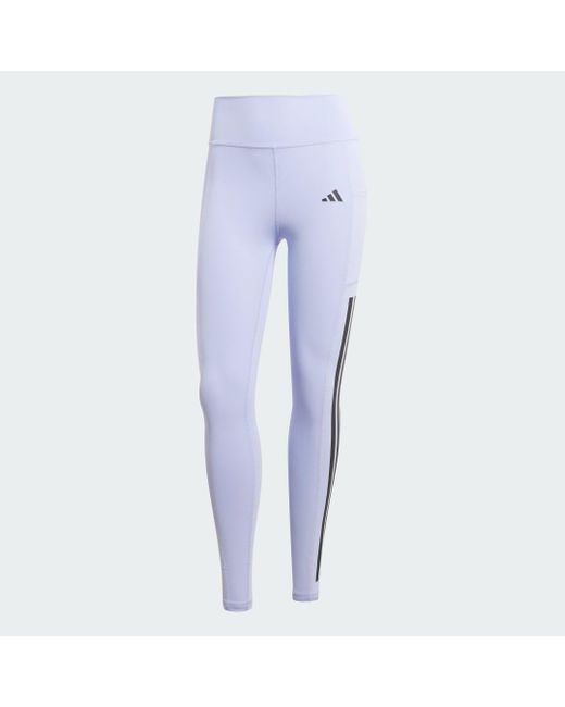 Leggings Optime 3-Stripes Full-Length di Adidas Originals in Blue