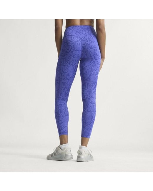 Adidas Blue Optime Primelift Snake 7/8 Leggings