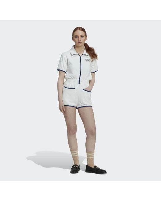 Adidas White Towel-Terry Short Romper