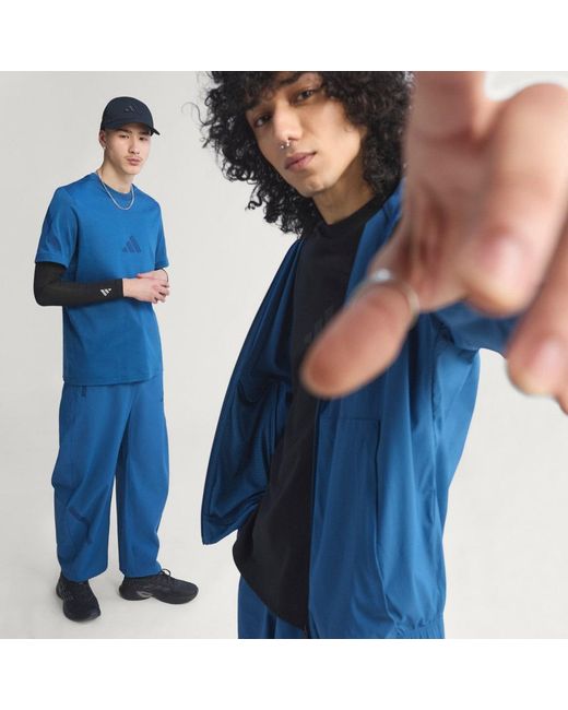 Adidas Blue Z.N.E. Woven Pant for men