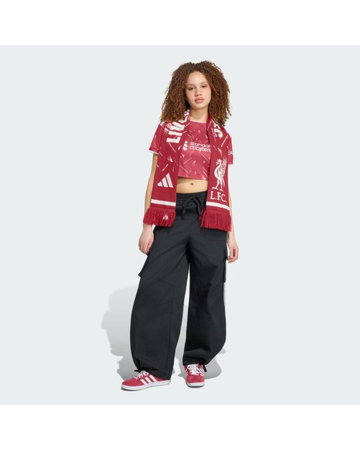 Adidas Red Liverpool Fc 26/27 Home Jersey Crop Top