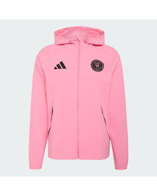 Adidas Pink Inter Miami Cf Tiro Travel Full Zip Windbreaker for men