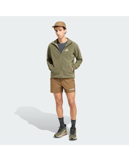 Adidas Green Terrex Multi Essentials Full Zip Fleece Jacket for men