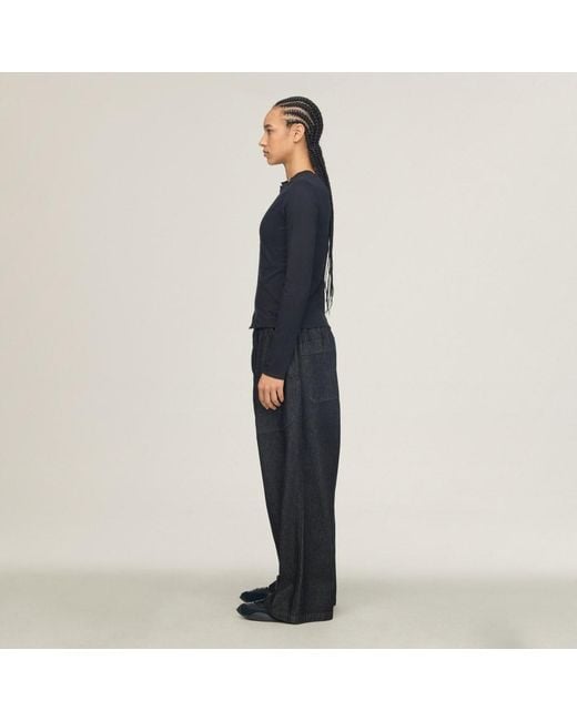 Adidas Blue Y-3 Fitted Long Sleeve T-Shirt