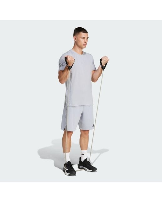 Adidas Blue Designed For Training Knit Shorts for men