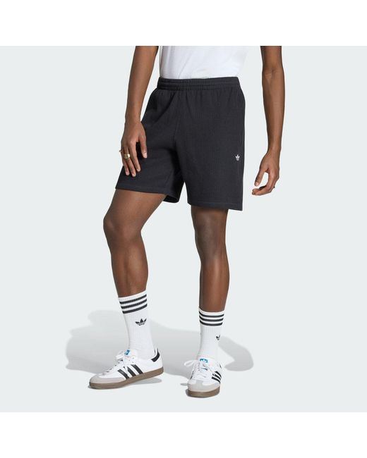 Adidas Blue Trefoil Essentials Waffle Shorts for men
