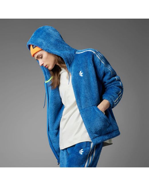 Adidas Indigo Herz Fur Hoodie in het Blue voor heren