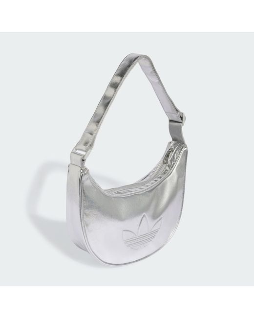 Adidas White Adicolor Half Crescent Bag Metallic Pu