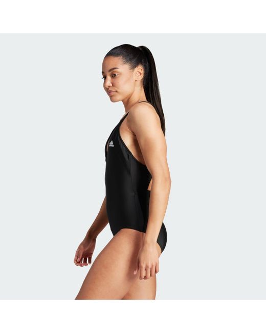Adidas Originals Black 3-stripes Swimsuit