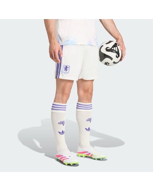Adidas White Aston Villa Fc 25/26 Third Shorts for men