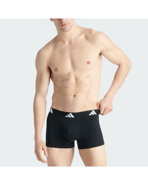 Adidas Originals Blue Active Flex Cotton Trunk 3 Pack Underwear for men