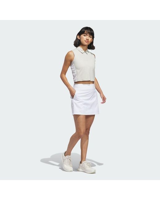 Adidas White Beyond The Course Crop Twistknit Polo Shirt