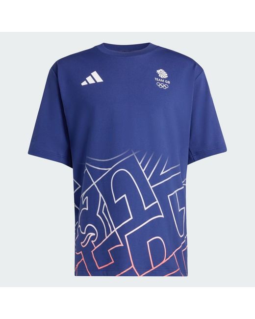 Adidas Blue Boa Aop Riders T-Shirt for men