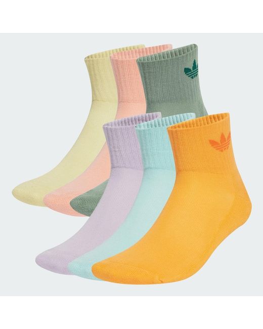 Adidas Yellow Mid Ankle Socks 6 Pairs