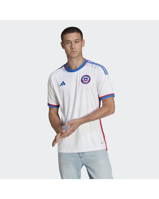 Adidas White Chile 22 Away Jersey for men