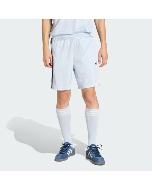 Adidas Blue 3-Stripes Loose Engineered Shorts for men