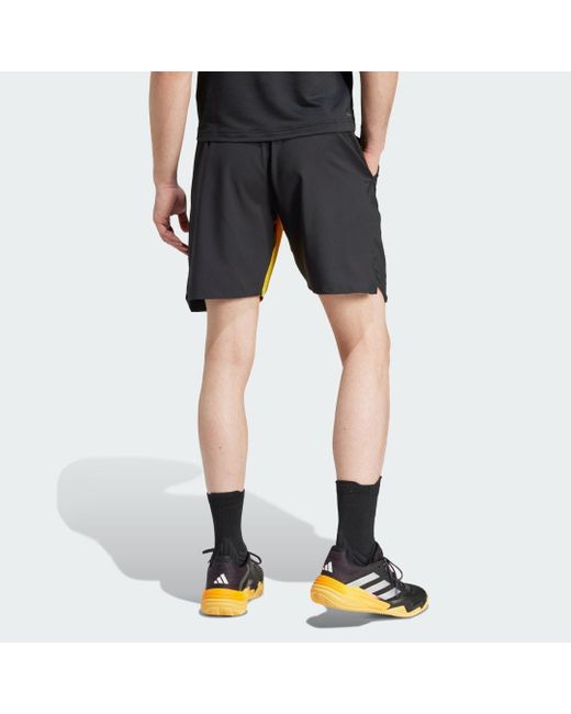 Adidas Yellow Tennis Heat.Rdy Ergo 7-Inch Shorts for men