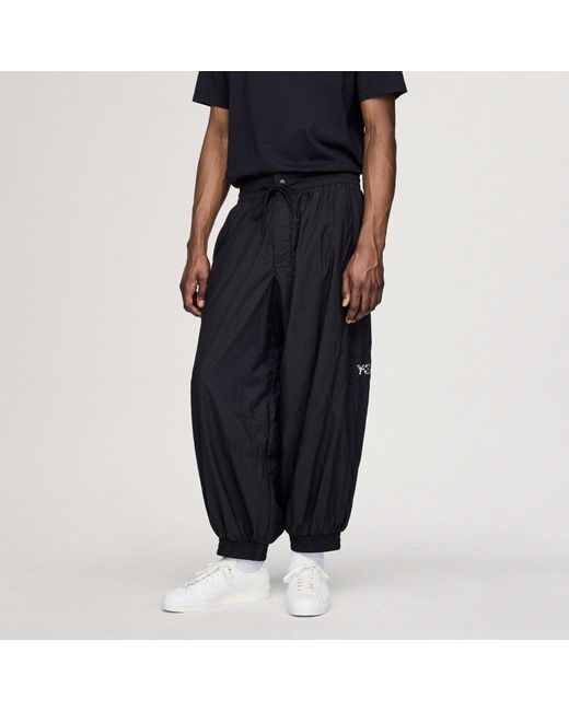 Adidas Blue Y-3 Raw Edge 3 Stripes Nylon Shell Tracksuit Bottoms for men