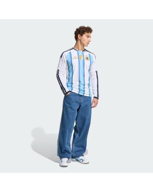 Adidas Blue Argentina 26 Home Long Sleeve Jersey for men