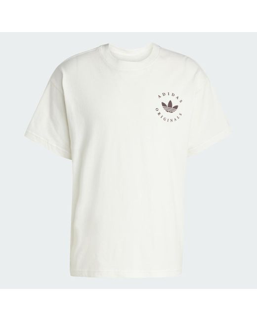 T-Shirt Trifoglio Logo Gfx Curved di Adidas in White da Uomo