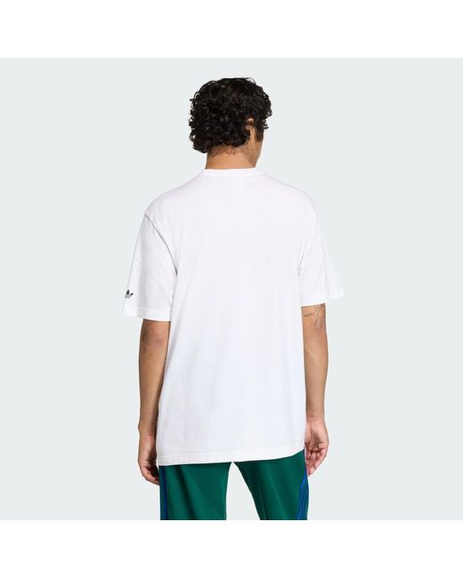 Adidas White Lifestyle Gfx Tee Varsity Ke2252 for men