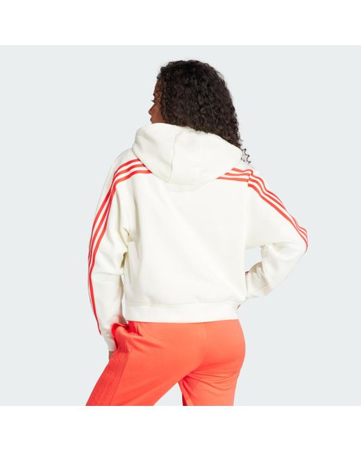 Felpa Con Cappuccio Future Icons 3-Stripes Full Zip di Adidas in White