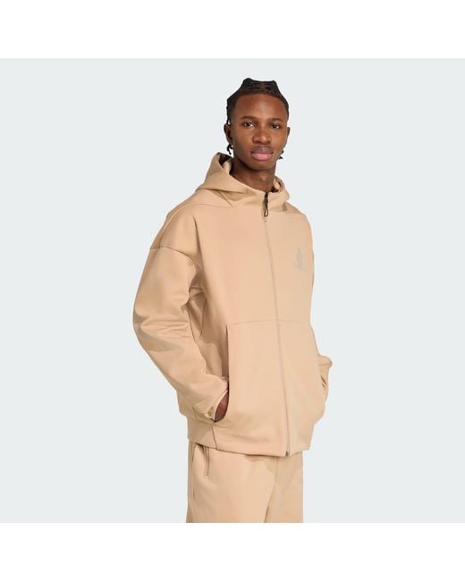 Adidas Natural Z.N.E. Full-Zip Hooded Track Jacket for men