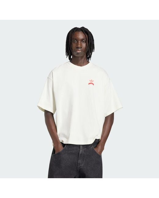 Adidas White Pixelated Burget Character Graphic T-Shirt for men