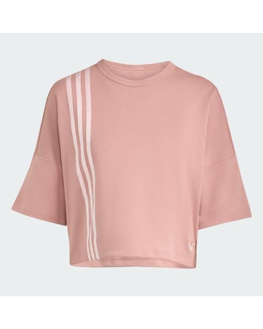 Adidas Originals Pink Off Placed 3-Stripes T-Shirt