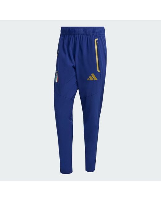 Adidas Blue Italy Tiro Travel Tracksuit Bottoms for men