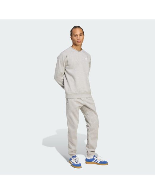 Adidas Gray Trefoil Essentials Joggers for men