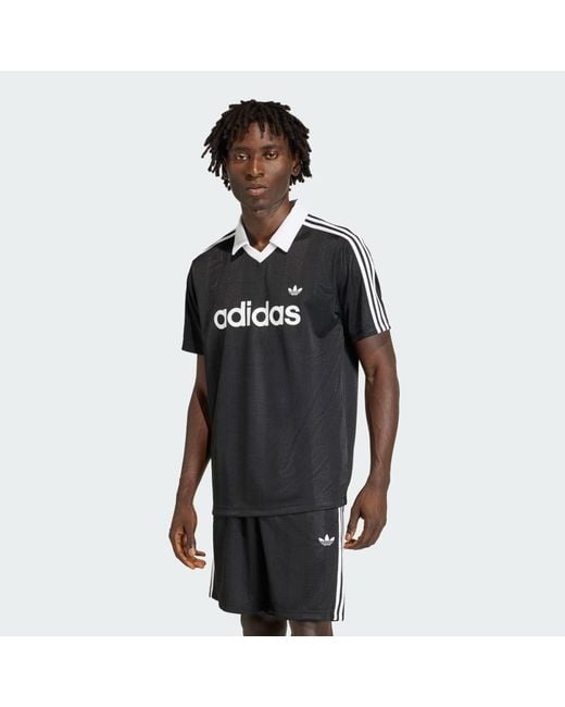 Adidas Black Archive Collar Engineered Jersey for men