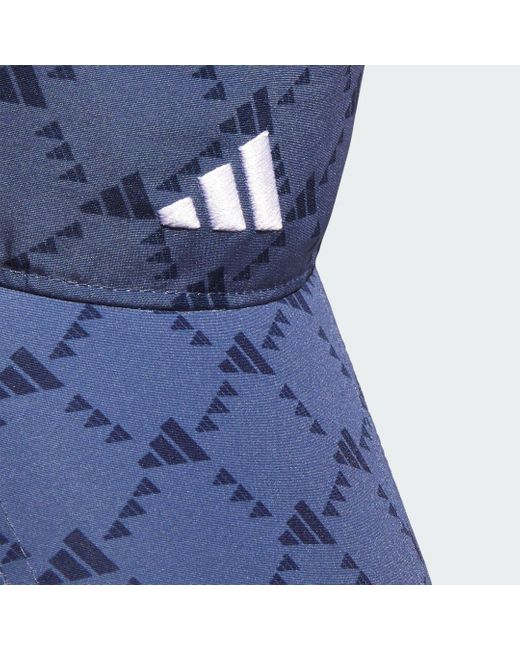 Adidas Blue Monogram Print Fairway Visor